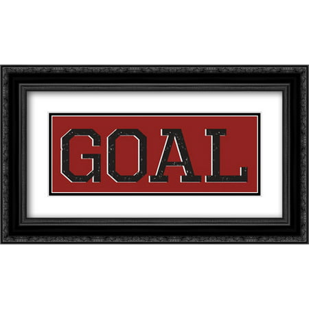 Goal 2x Matted 24x14 Black Ornate Framed Art Print by Rogosich, (Matt Le Tissier Best Goals)