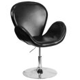 thumbnail image 1 of HERCULES Trestron Series Black Leather Side Reception Chair with Adjustable Height Seat, 1 of 5