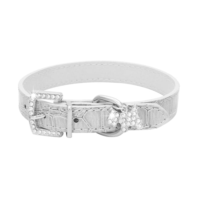 Collier Ras du Cou Réglable pour Chiots Chiens et Chats Design en Cuir Confortable