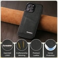 thumbnail image 4 of for iPhone 16e PU Leather Case with Card Holder, Flip Wallet Case for Men Women, Classic Durable Protective RFID Blocking Skin Friendly Stand Phone Case for iPhone 16e, Black, 4 of 8