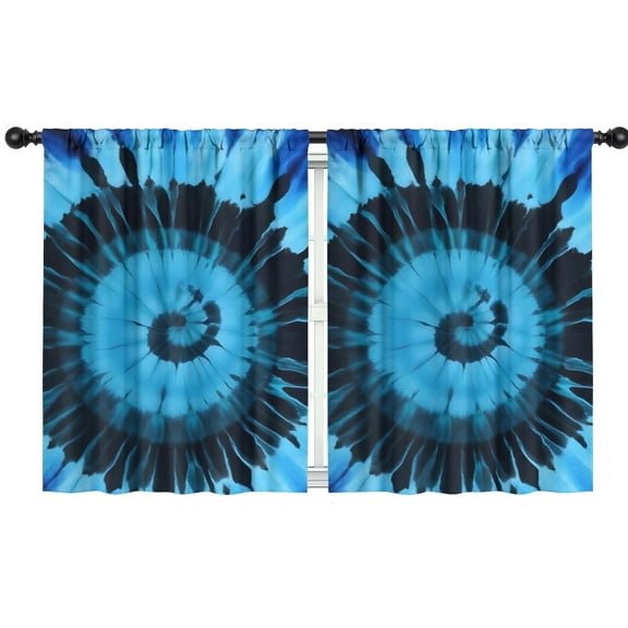 Blackout Kids Curtains,Blue Tie Dye Mandala Pattern Childrens Insulated Curtains Set Of 2,Bedroom Essentials,Toddler Room Decor 42"x54"