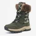 thumbnail image 7 of Camo Winter Hiking Boots for Women Fashion Lace up Mid Calf Plush Warm Snow Booties Cold Weather Outdoor Waterproof Athletic Shoes AG Size 8, 7 of 7