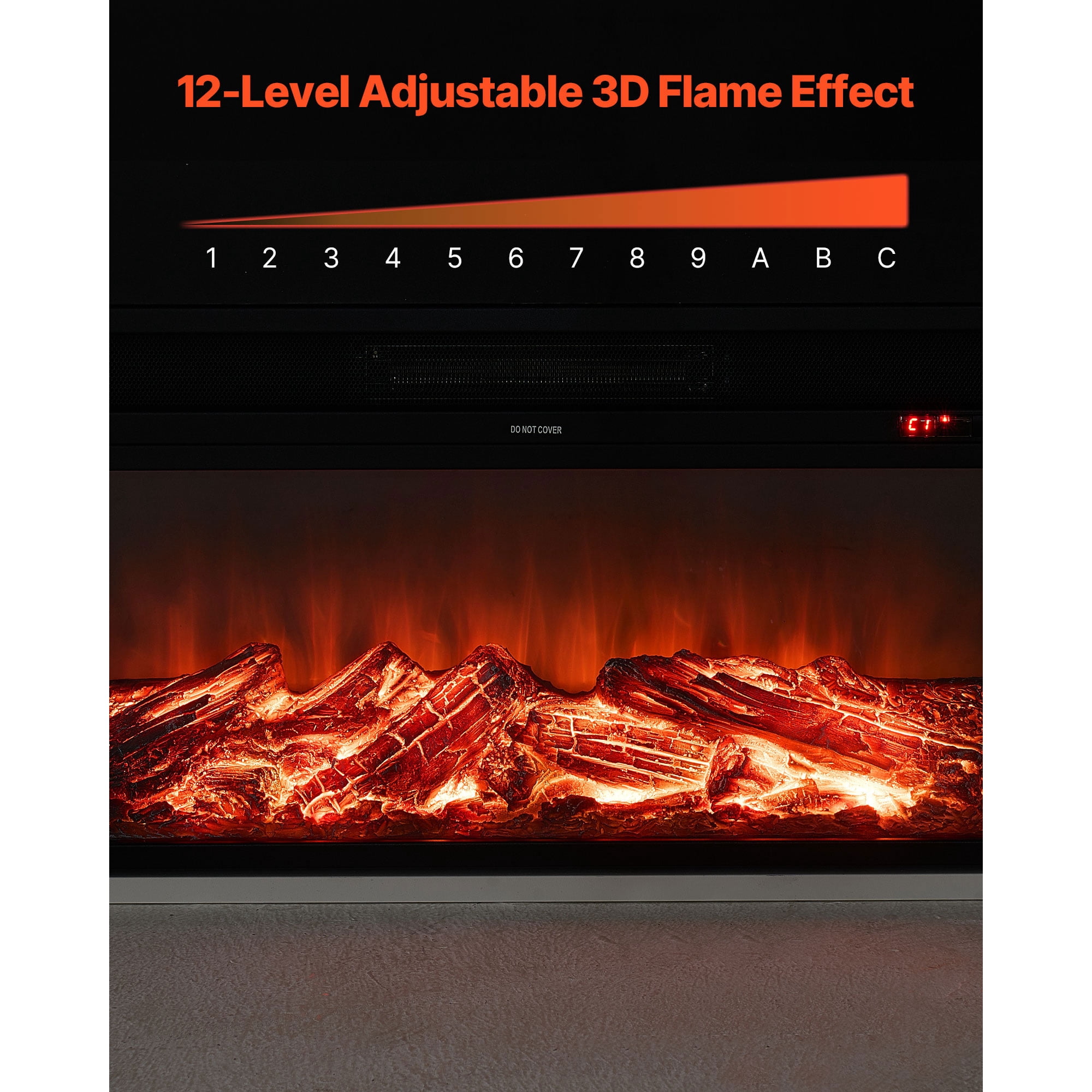 KFFKFF 75-Inch Freestanding Electric Fireplace with Mantel, 1500W Heater, Adjustable Flames, Timer, Remote Control, Overheat Protection, Ideal for Living Room or Bedroom, White