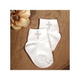 thumbnail image 2 of Little Things Mean A Lot Unisex White Cotton Embroidered Ankle Socks 0-3M, 2 of 2