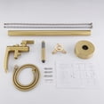 thumbnail image 4 of Freestanding Waterfall Bathtub Filler, Floor Mount Clawfoot Tub Faucets with Handheld Shower, 4 of 5