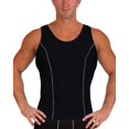 thumbnail image 1 of Insta Slim I.S. Pro Mens Slimming Compression Muscle Tank Top Body Shaper Abdominal Control Undershirt (Black/White-X-Large), 1 of 1