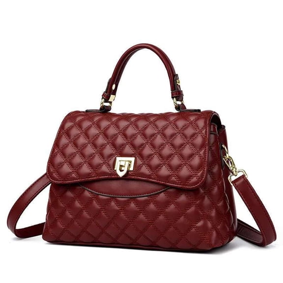 Stylish Tote Bag with Lattice Embroidery for Mature Women