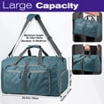 thumbnail image 4 of Fosmon 65L Large Duffle Bag for Travel , 24" Foldable Carry On Travel Bag With Shoe Compartment, Adjustable Shoulder Strap and Padded Handle for Gym Weekender Women and Men , Green, 4 of 6