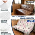 thumbnail image 3 of FUIALDOLG Pink Floral Bird, Camper Loveseat Slipcover Elastic Bottom RV Folding Sofa Bed Cover Suitable for Travel Suitable for Jackknife Sleeper Sofas Jackknife Bed, 3 of 7