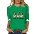 thumbnail image 2 of Yourumao T-Shirts pour Femmes de la Saint-Patrick Manches 3/4 Hauts Trèfle Col Rond T-Shirts Grande Taille Fête de la Saint-Patrick, 2 of 5