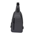 thumbnail image 3 of Bolso de pecho para hombre con correa ajustable Bolso de mano resistente al agua Mochila ligera Gris, 3 of 8