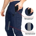 thumbnail image 3 of BROKIG Mens Slim Tapered Workout Joggers Breathable Running Sweatpants Gym Training Pants with Zip Pockets(Small,Navy Blue), 3 of 6