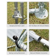 YODOLLA Chicken Coop Run Chicken Playpen 130 Sq.Ft Large Walk-in Metal Chicken Cage with Chain Link Fence