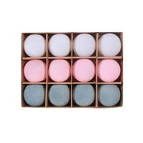 Cinvoph 12pcs 3.2" Velvet Christmas Balls Ornaments, multicolour Hanging Decorations Shatterproof Foam Baubles for Xmas Tree Holiday Wedding Party Decor