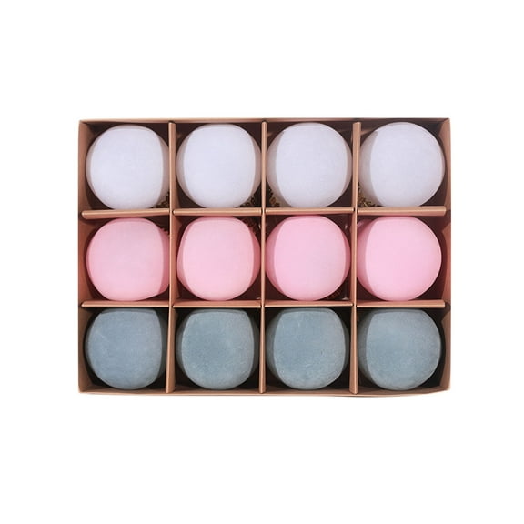 12 Pcs Velvet Flocked Christmas Balls – Plastic Hanging Ornaments for Christmas Tree, Door, Wall, Mantel and Holiday Decorations