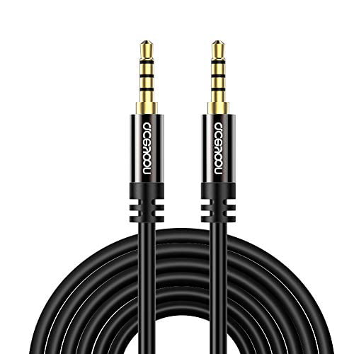 aceyoon Aux Extension 5M Long 4 Pole 3.5mm Jack 3 Ring Headphone Extender Cable 