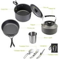 thumbnail image 3 of Camping Cookware Kit Portable Cooking Equipment accessories camping cookware mess Pot Pan Set Outdoor Black, 3 of 9