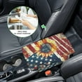 thumbnail image 5 of Renewold Sunflower American Flag Car Center Console Cover Soft Non-slip Armrest Cover Lid for Car Side Storage Box with 4 Storage Bags Car Interior Decor Accessories for Women Men, 5 of 9