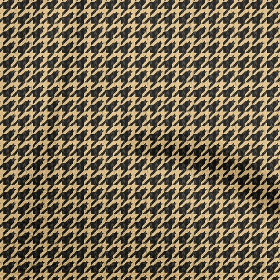 oneOone Polyester Spandex Black Fabric Houndstooth Quilting Supplies Print Sewing Fabric By The Yard 56 Inch Wide