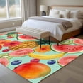 thumbnail image 5 of Summer Fruit Washable Living Room Rugs 8'x10', Watercolor Watermelon Banana Pineapple Red Flowers Low Pile Throw Large Area Rug Non-Slip Sturdy Edge Binding Carpet for Bedroom Dining Room Office, 5 of 9