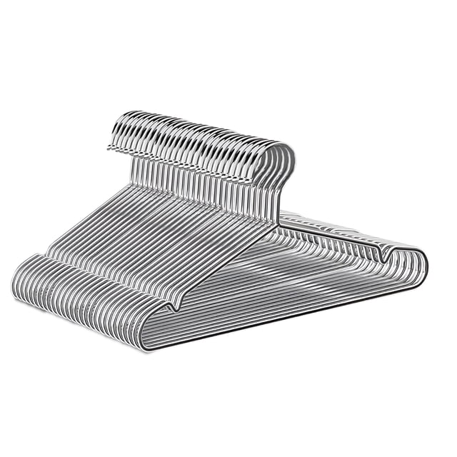MAGMALIFE Ganchos de Acero Inoxidable para Ropa, 50 Piezas, 42 x 19.5 cm, Metálicos Resistentes y Livianos, Ahorro de Espacio, Antióxido, Ideal para Clóset, Blusas, Camisas, Pantalones