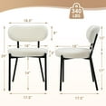 thumbnail image 2 of YYEAN Dining Chairs Set of 4 pcs, Boucle Comfortable Upholstered Seat Fabric with Curved Backrest, Mid Century Modern Contemporary Scandinavian Designer Chairs Ideal for Dining Room, Kitchen, Black, 2 of 7