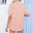 thumbnail image 4 of Jewelreauty Button Blouses for Women Casual Short Sleeve Lapel Neck Tunic Shirts Summer Solid Pleated Tops (L, Pink), 4 of 9