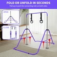 thumbnail image 5 of Leumius Gymnastics Bar for Kids,35"-51" Adjustable Height Steel Gymnastic Horizontal Bars with Bear Rings,Gymnastics Equipment for Indoor/Outdoor Training,Purple, 5 of 10