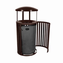 45 Gallon Covered Trash Can with Gate, Brown
