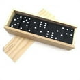 thumbnail image 3 of Para 28 Pijas Black Domino Set Fine Moishing Domino Juego de Domino Dominoes para acampar, 3 of 8