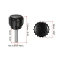 thumbnail image 2 of Uxcell 12 Pieces Knurled Clamping Knobs M3 x 14mm Zinc Plated Carbon Steel Threaded Stud 14mm Round Head Thumb Screws Black, 2 of 5