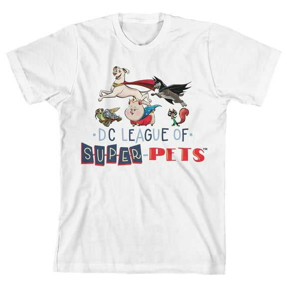 DC League Of Super Pets Character Comic Art Youth White T-shirt