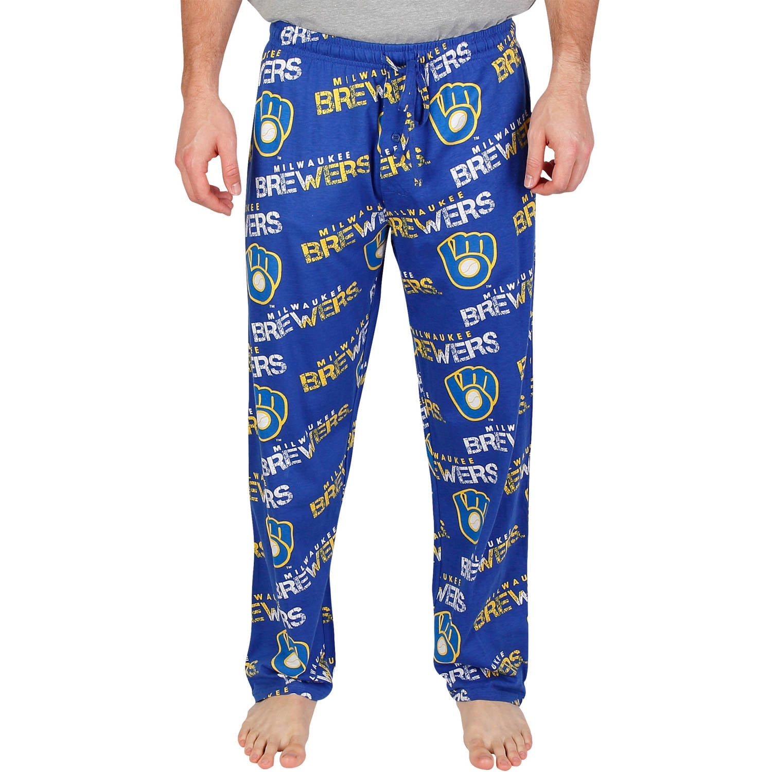 MLB Milwaukee Brewers Forerunner Big Men's AOP Knit Pant, 2XL