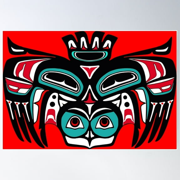 Haida Tlingit Native Poster Wall Art, Modern Wall Decor For Living Room Bedroom, 8x12 UNFRAMED