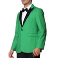 thumbnail image 4 of INSPIRE CHIC Business Sports Coats for Men's Peak Lapel Classic Single Breasted Suit Jackets L Green, 4 of 6