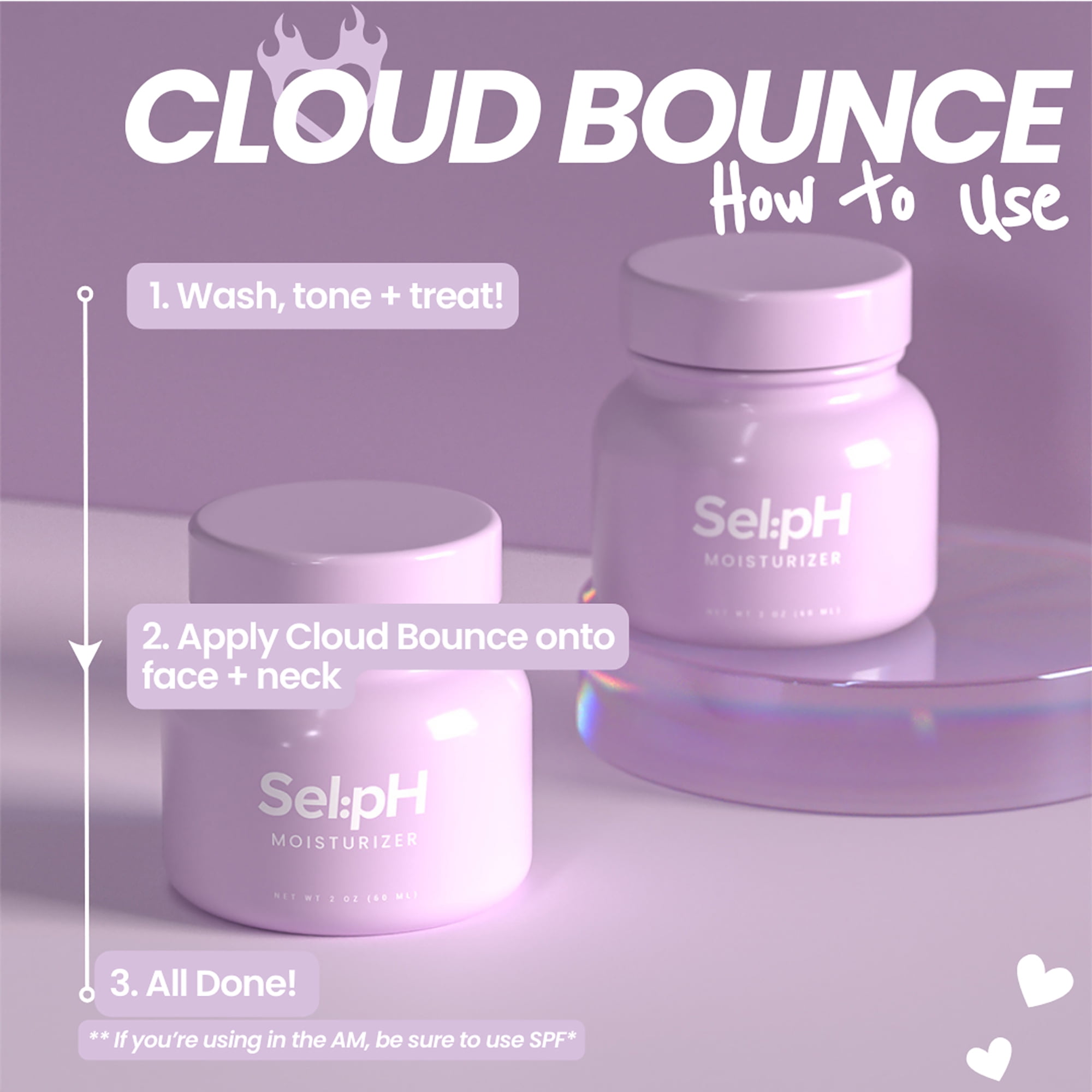 Sel:pH Cloud Bounce Moisturizer, Face Moisturizer, 2 oz