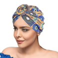 thumbnail image 2 of Diadema Turbante Boho Chic BRI Diseño Geométrico Azul Verde, 2 of 4