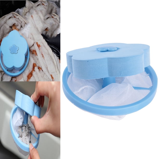 Bolsa de filtro para lavandería, recogedor de pelo para lavadora con forma de flor, bola flotante multifuncional