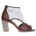 thumbnail image 2 of JUSTINREESS Monica Women's Heeled Perforated Sandal In White Size 8, 2 of 6