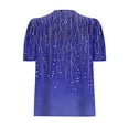 thumbnail image 4 of Itsame Short Sleeved Shirt Summer Womens Printed T-Shirt Casual Tops Round Neck Blouses Blue Size L, 4 of 5