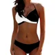 thumbnail image 1 of Traje de baño para mujer, conjunto de bikini push up, traje de baño de dos piezas, ropa de playa, bikini cruzado con cuello halter, parte inferior de bikini de triángulo, sexy, blanco y, 1 of 2