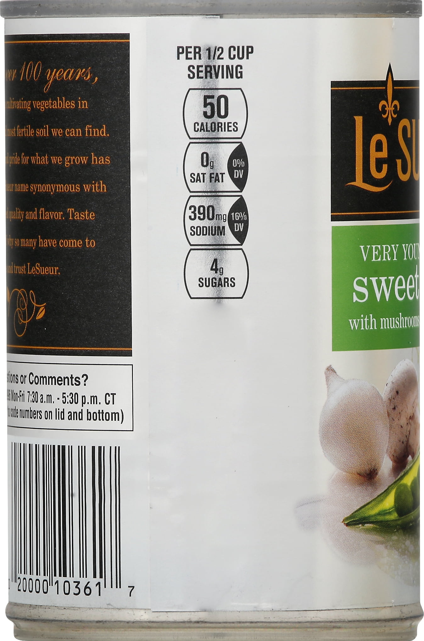 (5 pack) Le Sueur Very Young Small Sweet Peas with Mushrooms & Pearl Onions, 15 oz