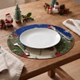 thumbnail image 6 of Smile Snowman Trees Snowflakes Christmas Round Placemats Set of 4 Round 14 Inch Blue, 6 of 7