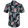 thumbnail image 2 of Leutsin Chemise Décontractée Imprimée à Manches Courtes pour Hommes, Chemise Hawaïenne, 2 of 4