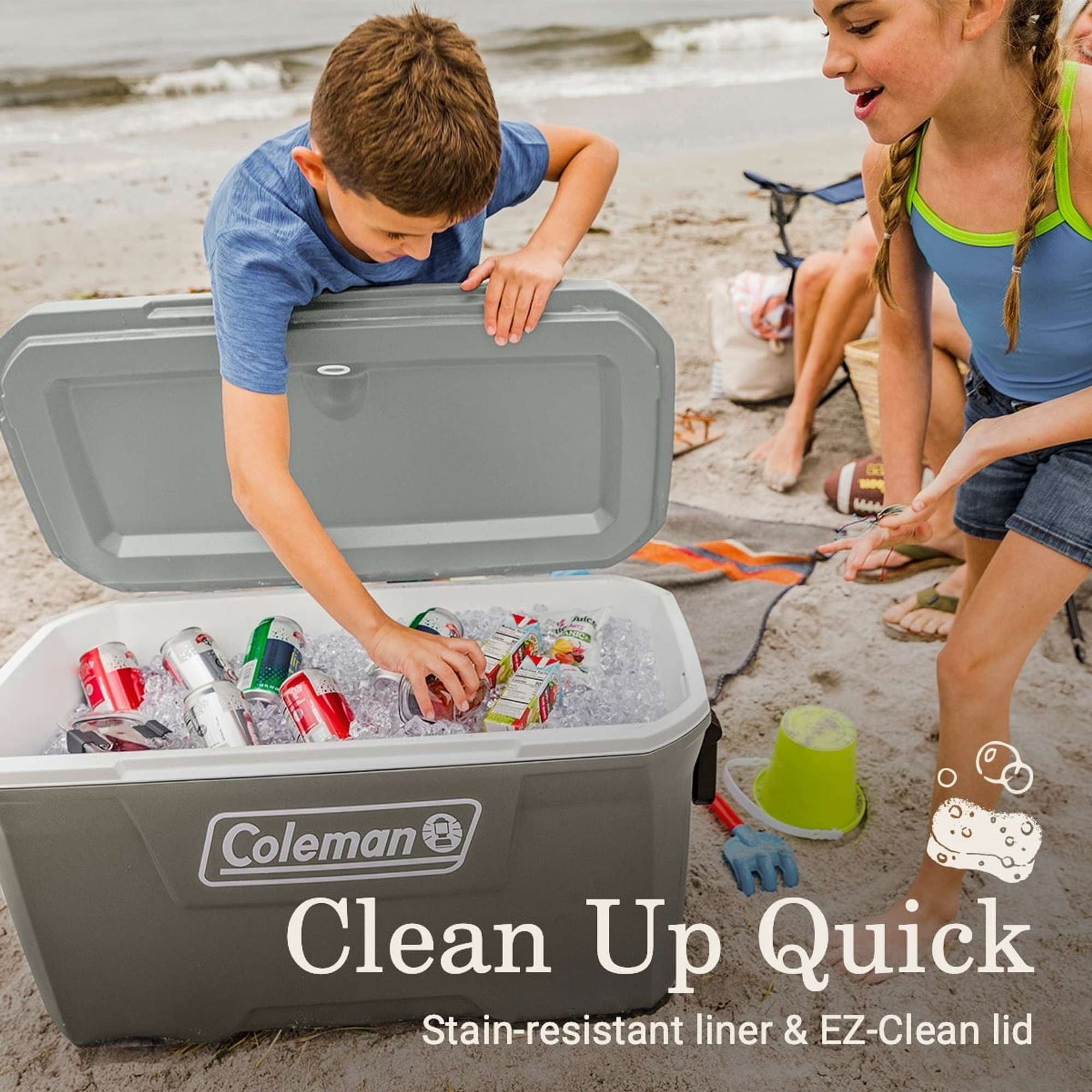 Coleman, Cooler Ice Insulation, 70QT Hard Chest Cooler, Silver Ash