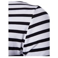 thumbnail image 4 of INSPIRE CHIC T-Shirt pour Homme à Rayures Col Rond Manches Longues Chandail Haut 46 Noir et Blanc, 4 of 8