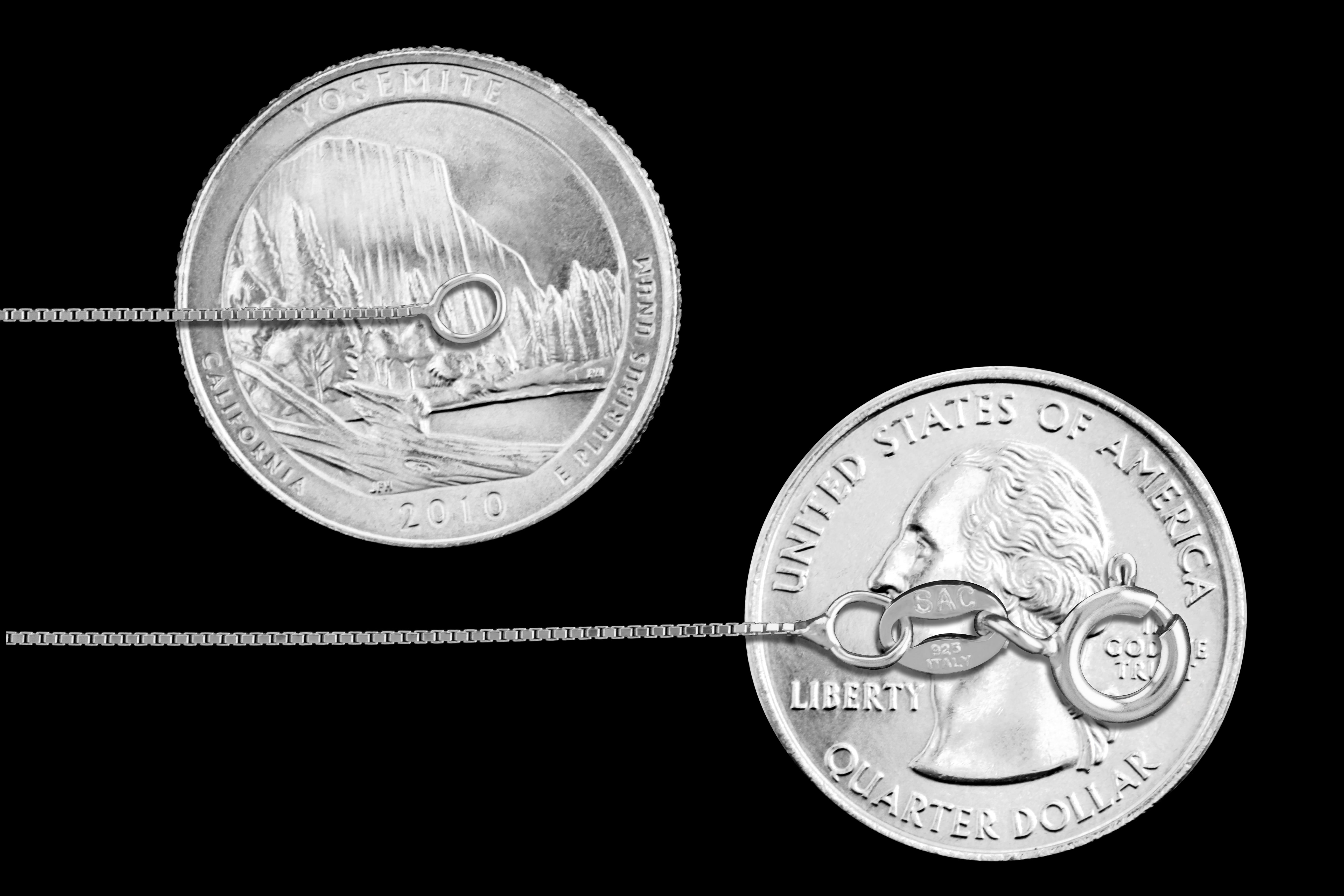 Sterling Silver Box Chain 0.8mm Genuine Solid 925 Italy Necklace 16" Jewelry Female Unisex