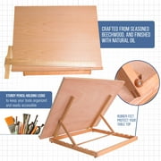 US Art Supply Extra Large Adjustable Wood Artist Drawing & Sketching Board
