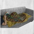 thumbnail image 6 of Tribal Soft Flannel Fleece Throw Blanket, Chaotic Design Image with Symbolic Items in Medallion Shape Ornate Print, Cozy Plush for Indoor and Outdoor Use, 50" x 60", Multicolor, by Ambesonne, 6 of 6