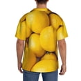 thumbnail image 5 of Balery Ripe Yellow Lemon Men's Casual Button Down Shirt Short Sleeve Textured Summer Cuban Beach Shirts-3X-Large, 5 of 7